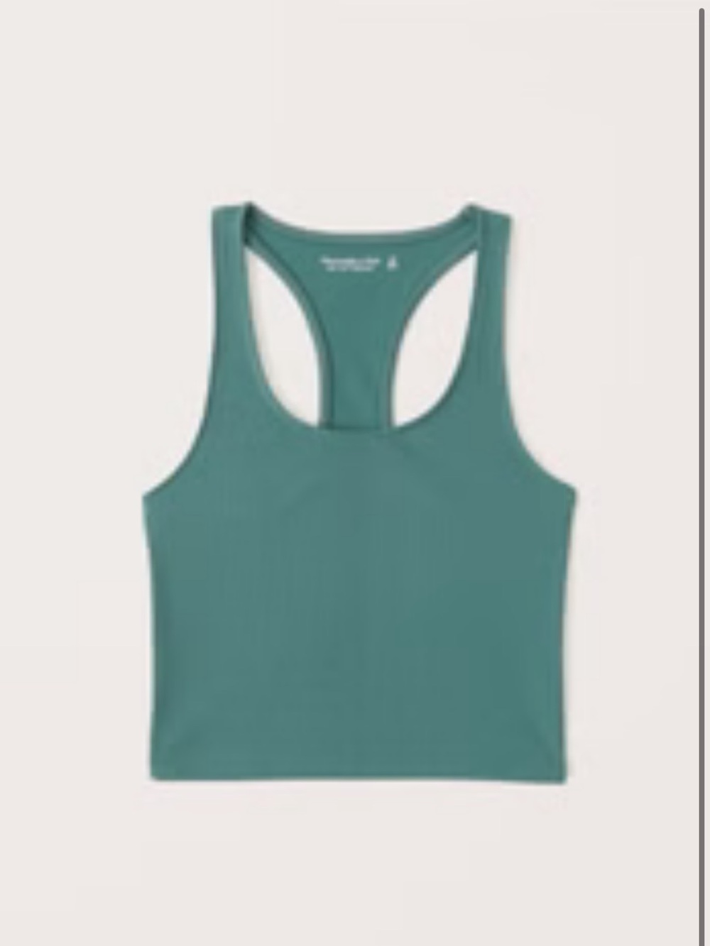 Abercrombie Ribbed Dark Green Racerback Workout Tank